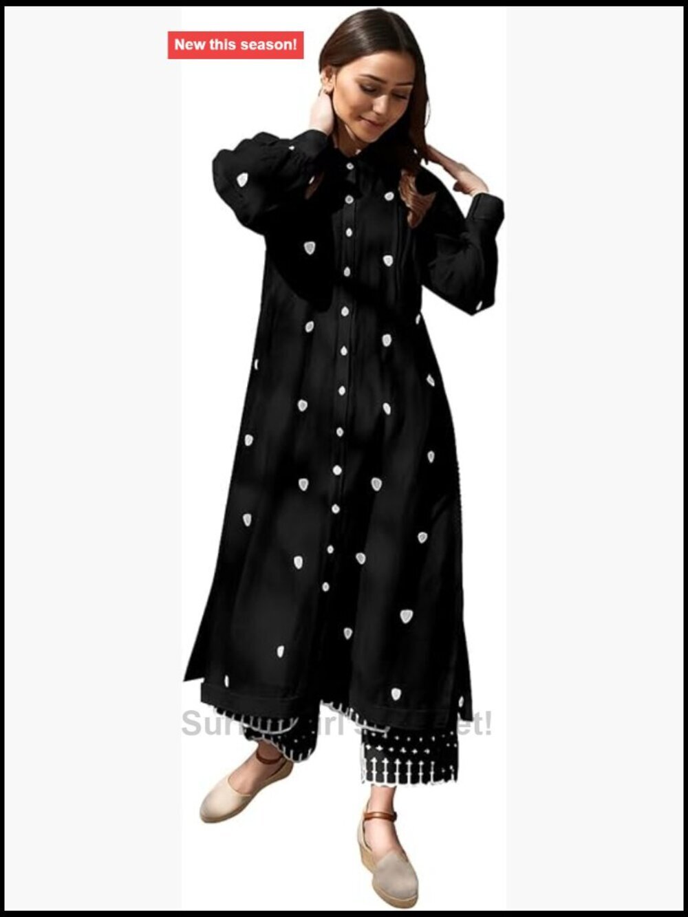 Rayon Button-Down Kurta & Palazzo Set Festive Ethnic Wear